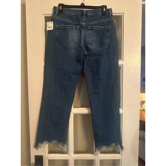 Free People Maggie Mid-Rise Straight Leg Bondi Blue size 27 cropped new - Picture 5 of 7
